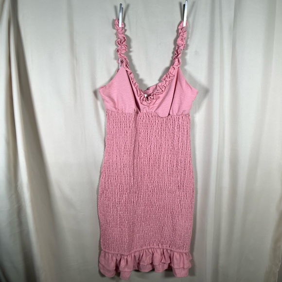 NWOT! Pink Ruffled Mini Sundress - Picture 3 of 8